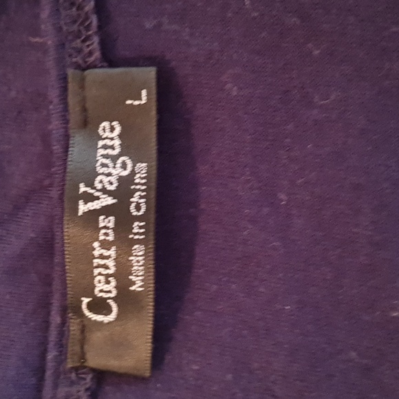 5/$15 Cute top by CouerdeVague, Sz L 65/35  Cotton/Polyester EUC - Picture 6 of 6
